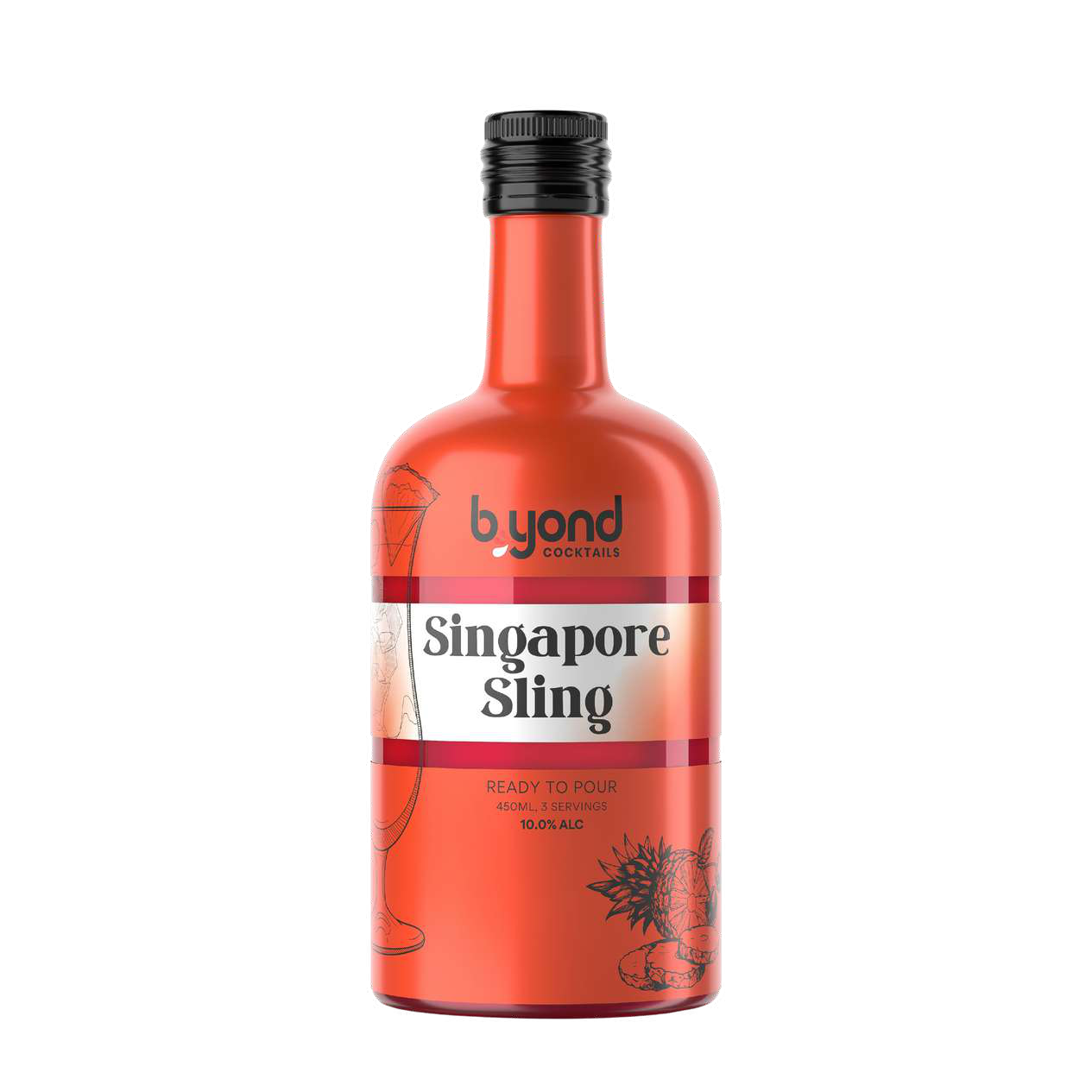 B.YOND Singapore Sling ready-to-pour bottle.